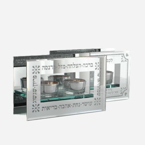 פמוט אקווריום זכוכית 2 קנים - דגם לבחירה