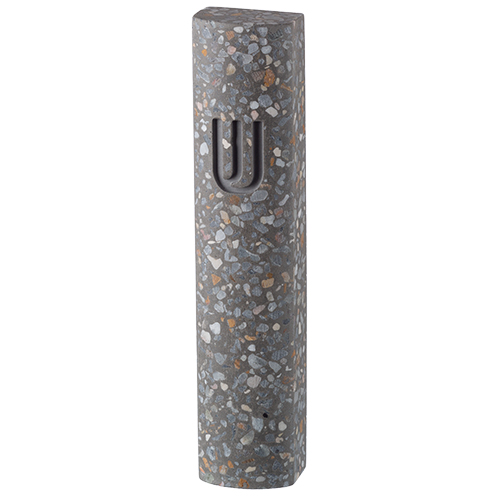 בית מזוזה Cement אפור מנוקד