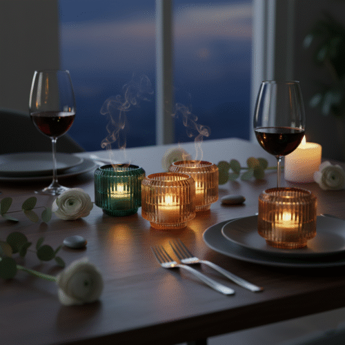 פמוט זכוכית פסים איזבלה