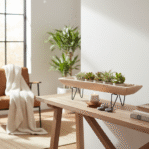 קערת עץ דקורטיבית עם רגליים