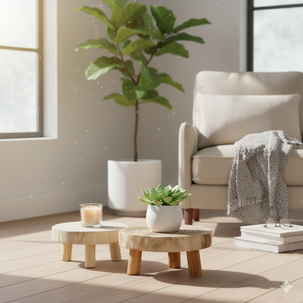 שולחן עץ דקורטיבי 20 ס"מ