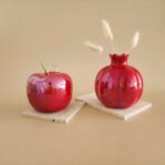 סט תפוח ורימון מקרמיקה אדומה RUBY