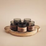 סט כוסות עם חבק + מגש עץ ACACIA ROUND